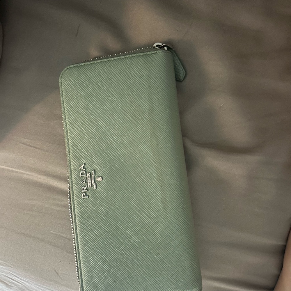 Prada Mint Green Zip Wallet